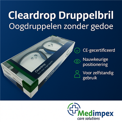 Cleardrop Druppelbril voor Oogdruppels - 4 Gaten - Blauw
