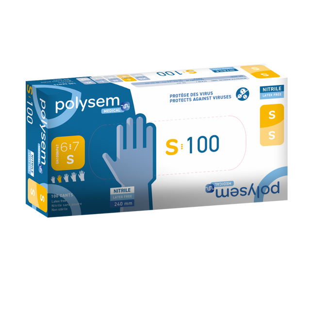 Guantes de examen de nitrilo Polysem - 100 unidades