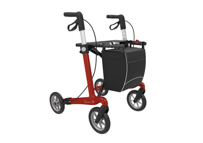 Server CF carbon rollator met dichte tas met zachte comfortbanden Large