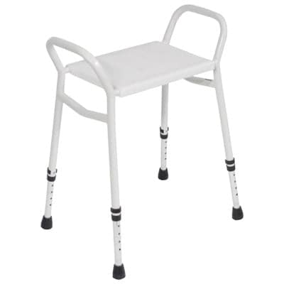 Aluminum shower stool, height adjustable