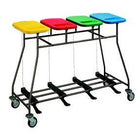 Laundry collection trolley – 4-ring stainless steel with foot pedal in line – ISEO 40