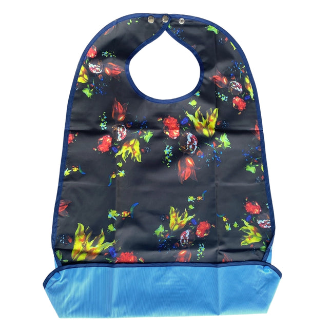 Wasbare slab Zwart met gekleurde bloemen