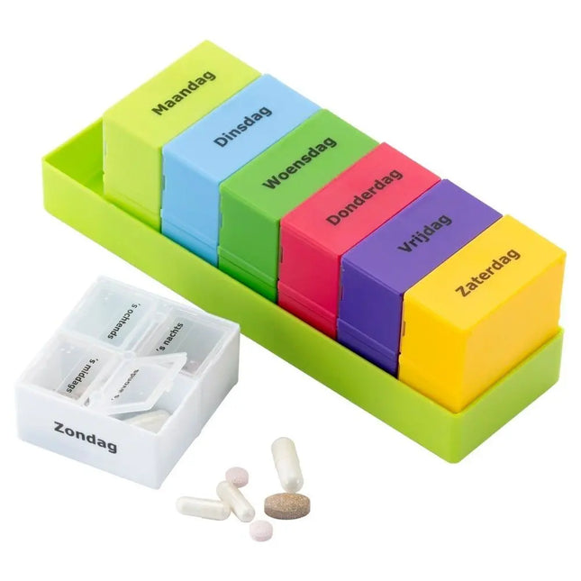 Pill box table model 7-day Colored