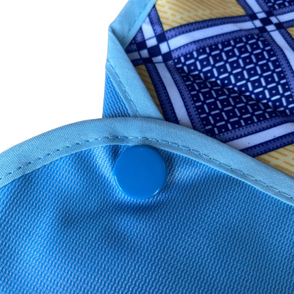 Wasbare slab met print Blauw/ geel geruit