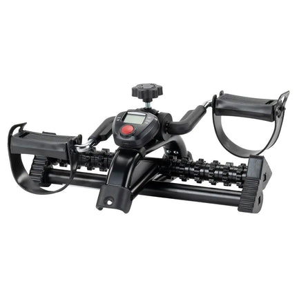 Pedal trainer with massage rollers and digital display, foldable