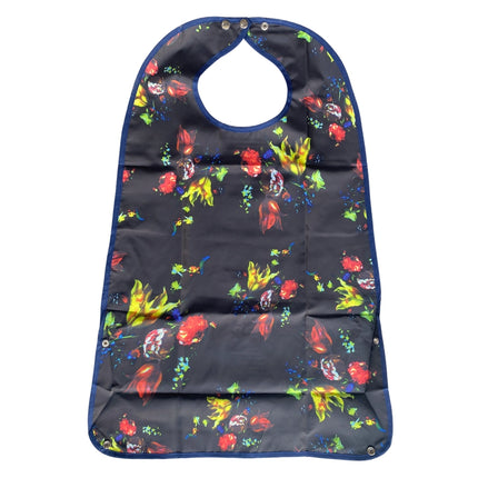 Wasbare slab Zwart met gekleurde bloemen