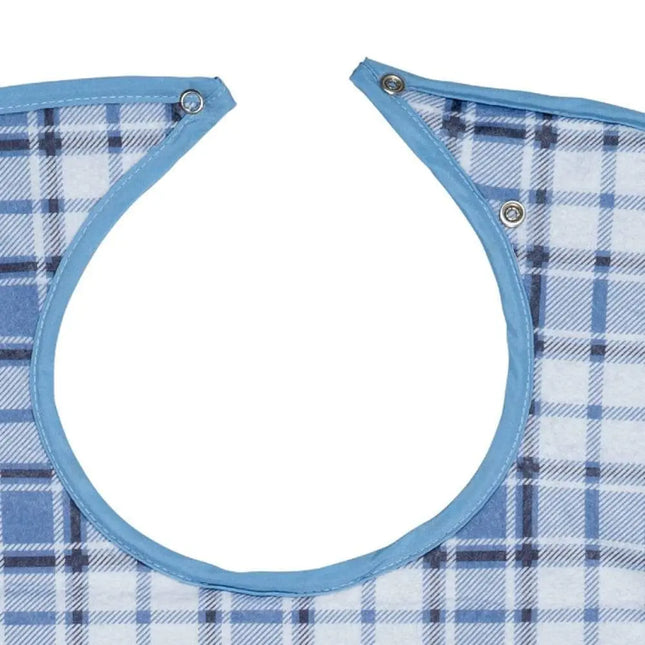 Waschbares Lätzchen, kariert blau