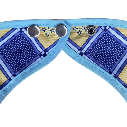 Wasbare slab met print Blauw/ geel geruit