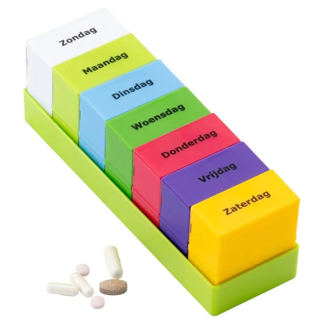 Pill box table model 7-day Colored