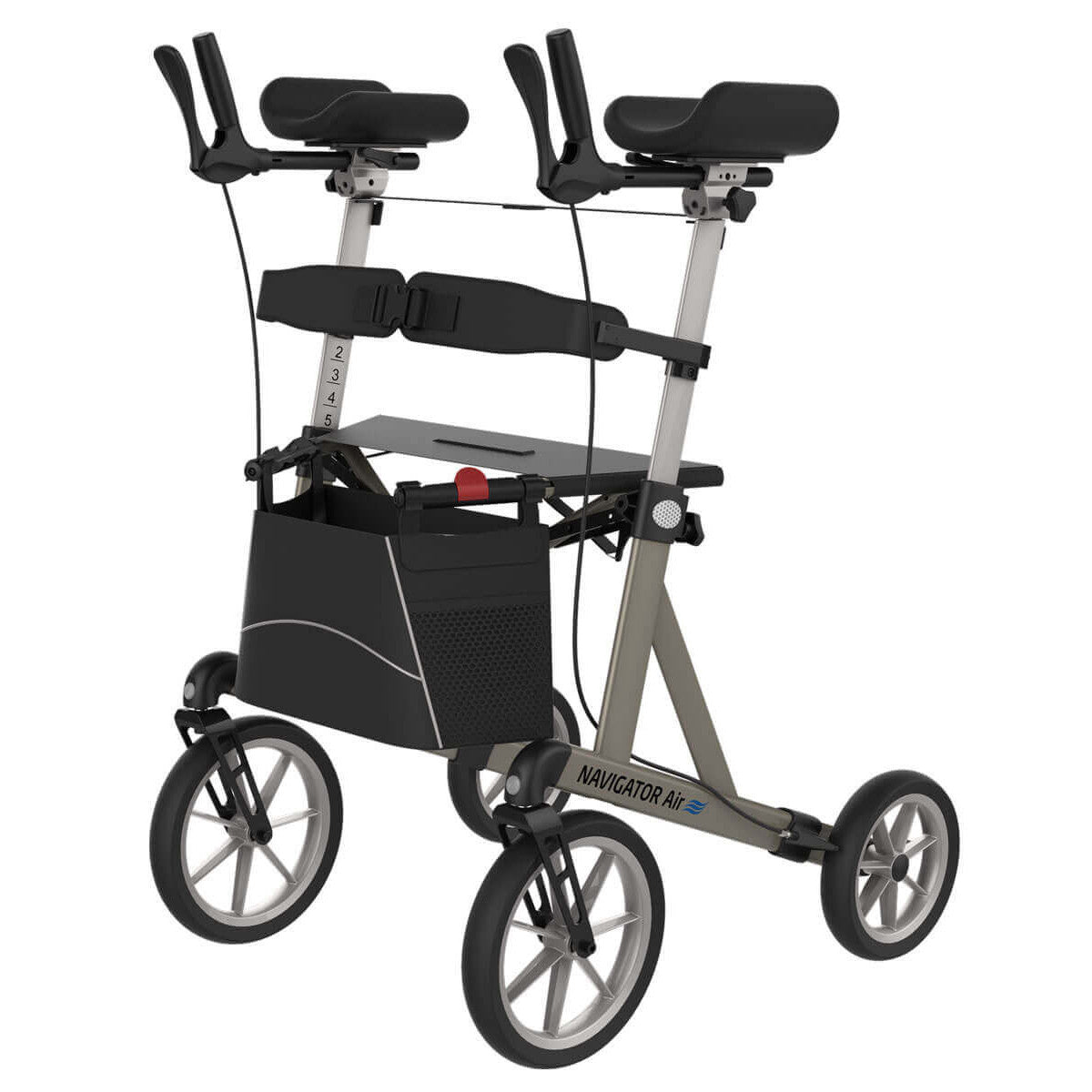 Navigator AIR rollator met draaibare onderarmschalen met zachte banden