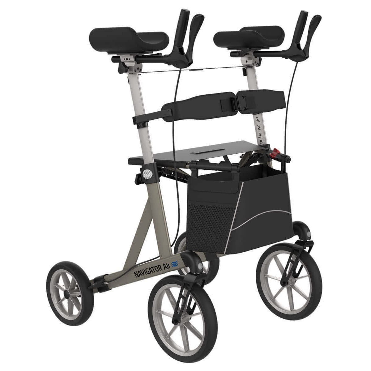 Navigator AIR rollator met draaibare onderarmschalen met zachte banden