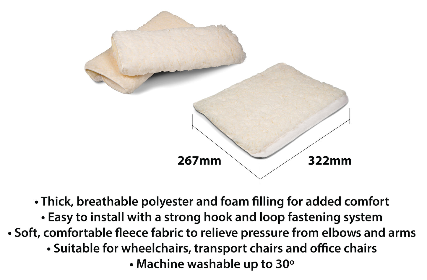 Wheelchair Armrest Support Pads (Set van 2) – Comfortabele Armsteun Kussens voor Rolstoelen