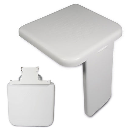 Douchezitting met poot – Opklapbaar – Wit