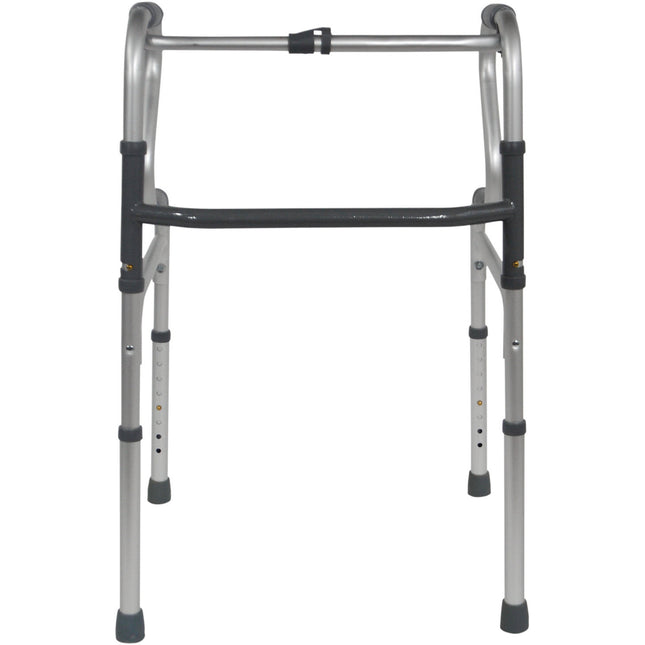 Dual Riser Opvouwbaar Looprek – Aluminium Zilver