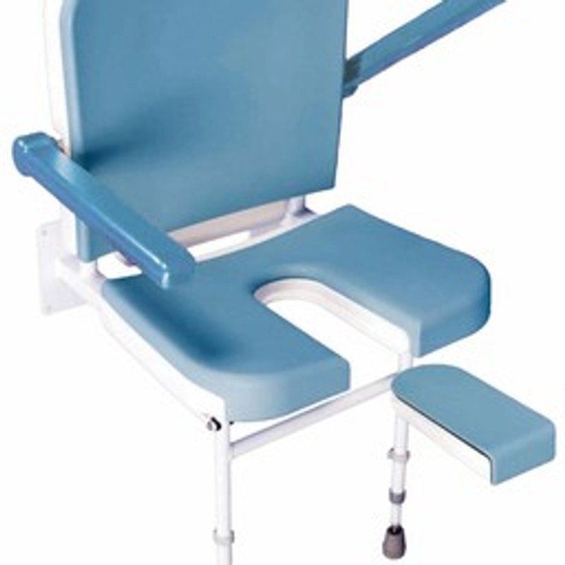 Shower chair with removable flap
