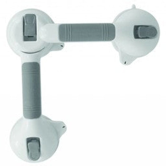 Corner wall handle on suction cup